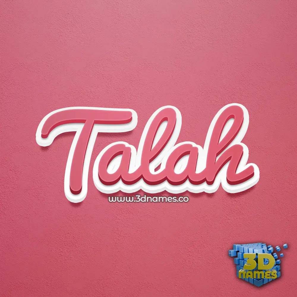 talah in Red Scribble style - 3D name wallpaper