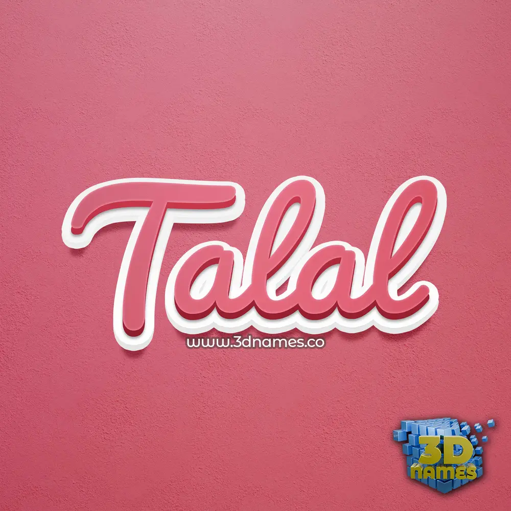 talal in Red Scribble style - 3D name wallpaper