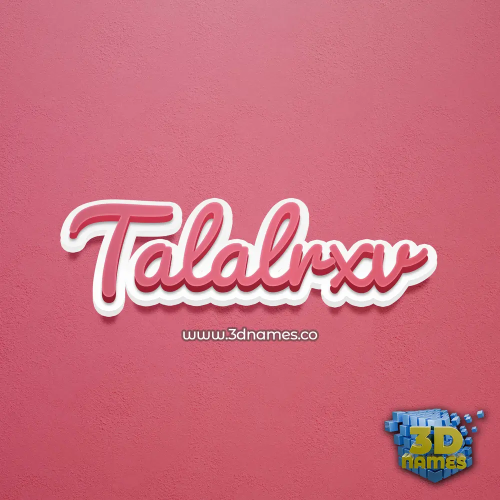 talalrxv in Red Scribble style - 3D name wallpaper