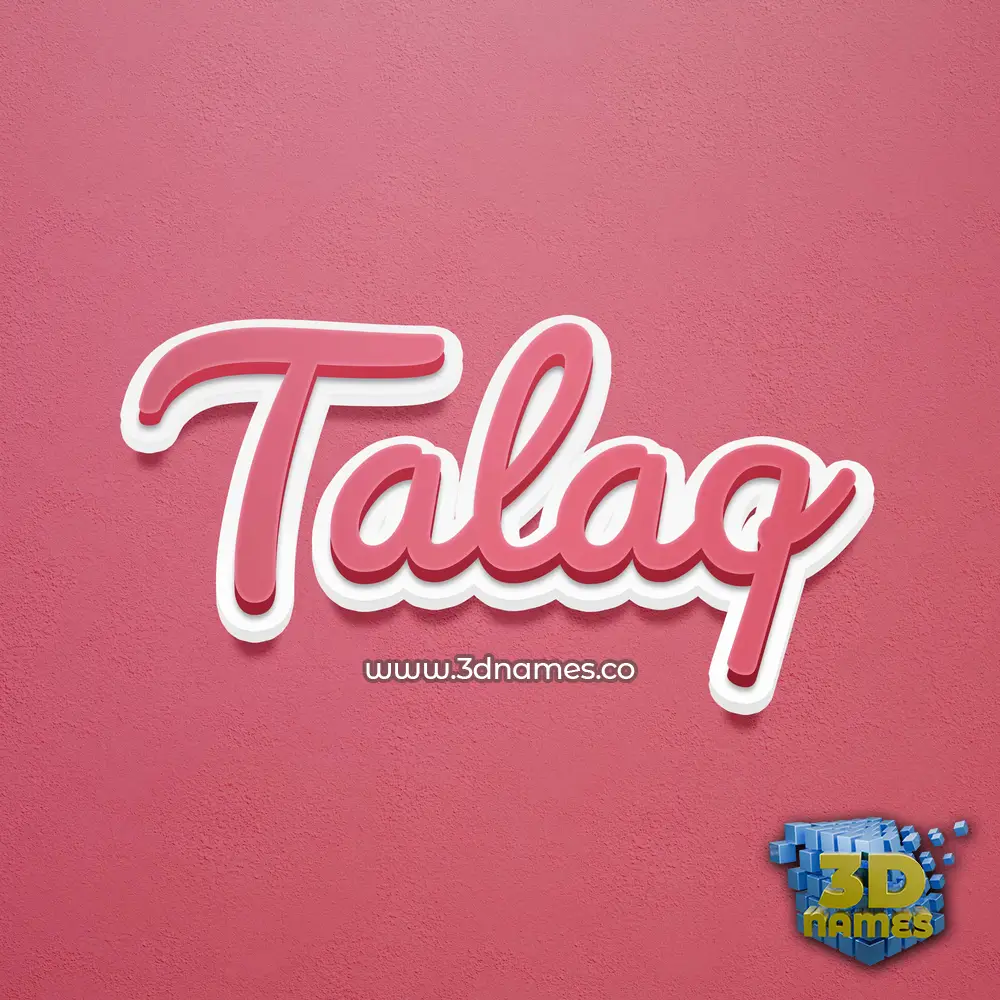 talaq in Red Scribble style - 3D name wallpaper