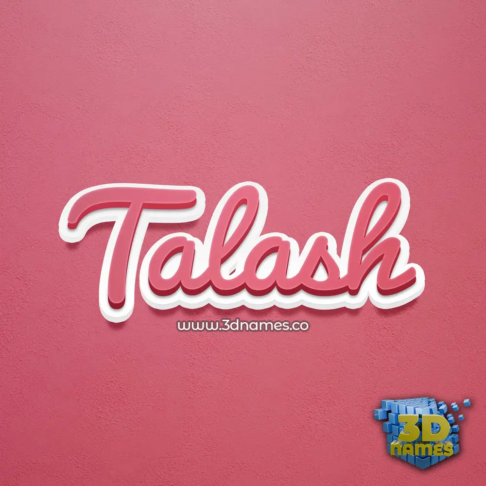 talash in Red Scribble style - 3D name wallpaper