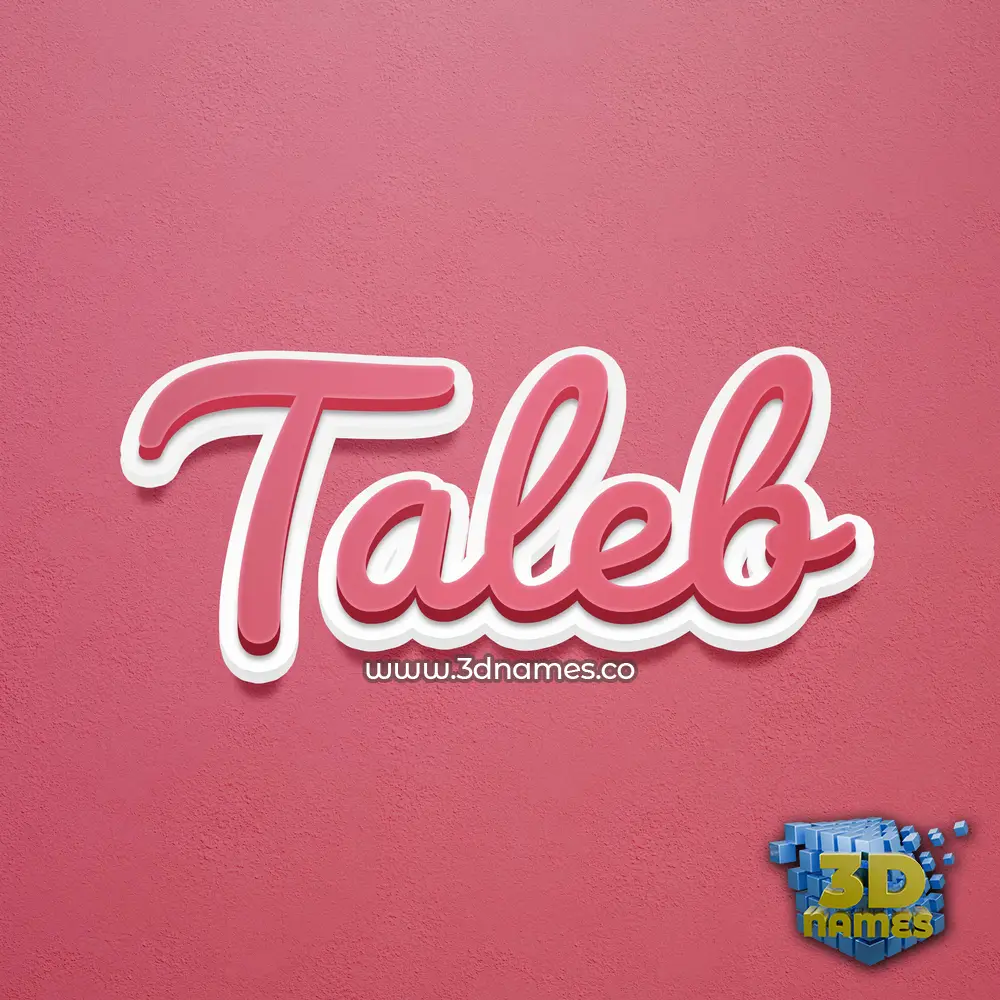 taleb in Red Scribble style - 3D name wallpaper