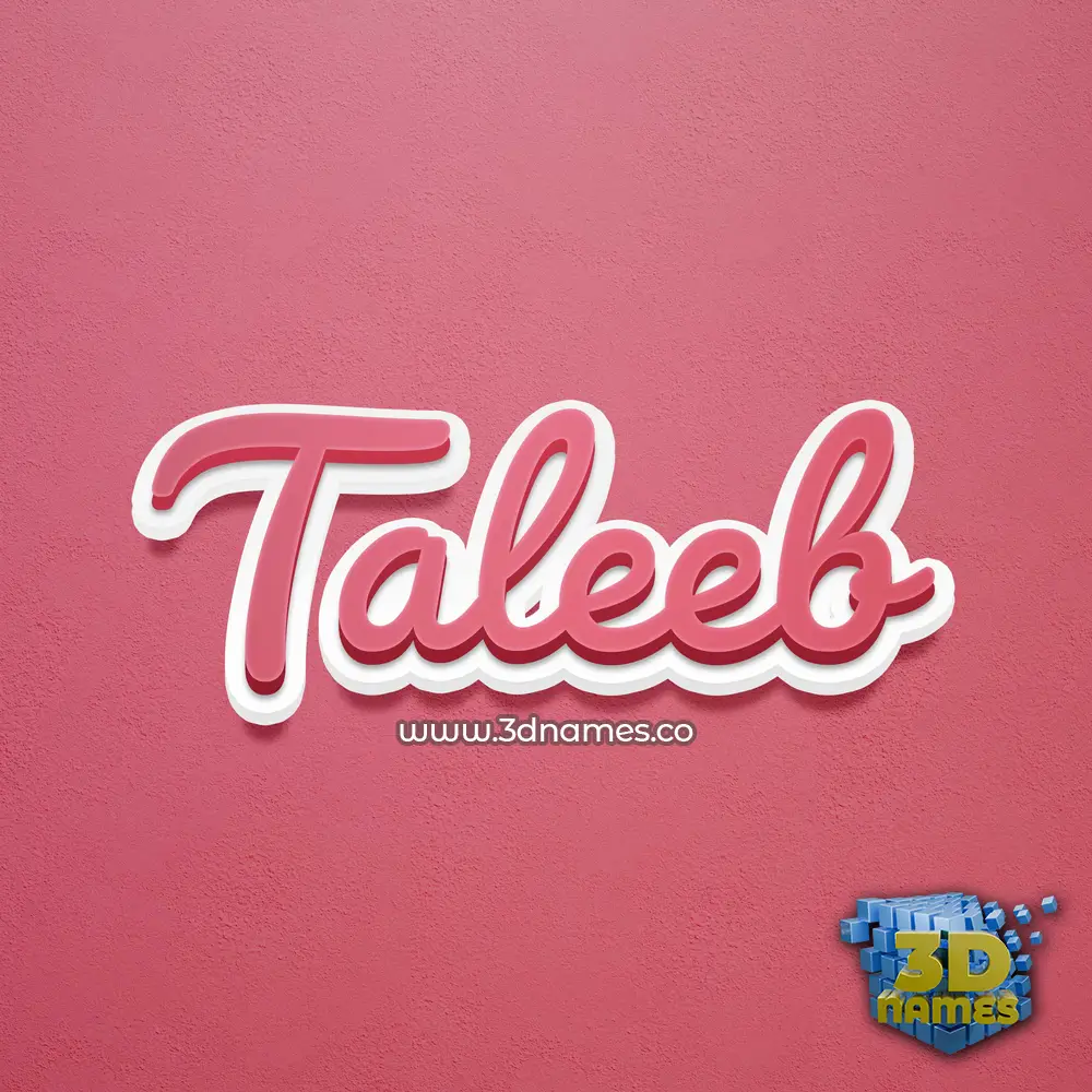 taleeb in Red Scribble style - 3D name wallpaper