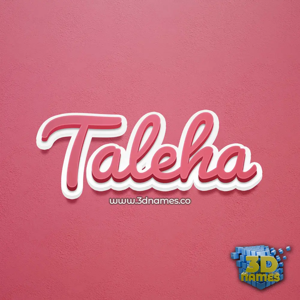 taleha in Red Scribble style - 3D name wallpaper