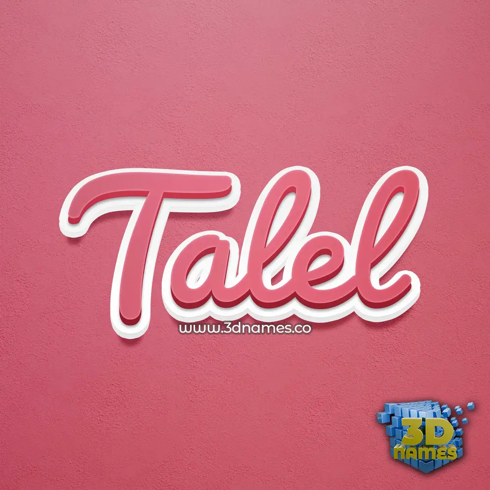 talel in Red Scribble style - 3D name wallpaper
