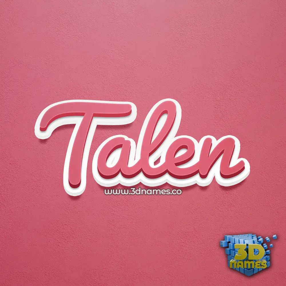 talen in Red Scribble style - 3D name wallpaper