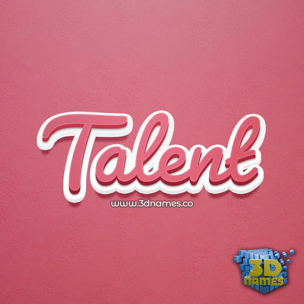 talent in Red Scribble style - 3D name wallpaper
