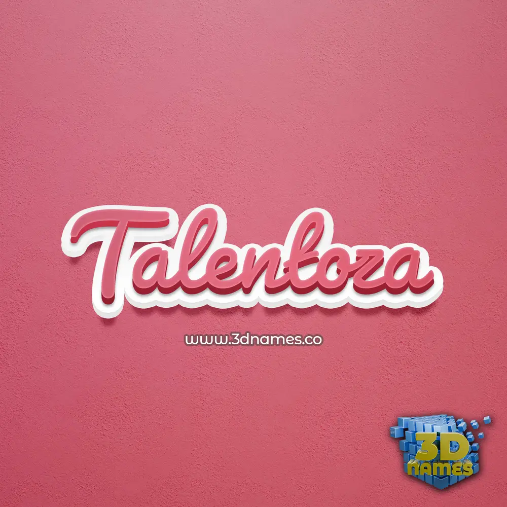 talentoza in Red Scribble style - 3D name wallpaper