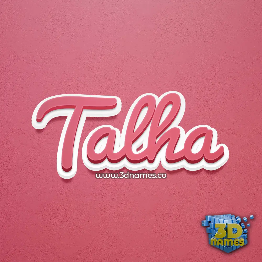 talha in Red Scribble style - 3D name wallpaper