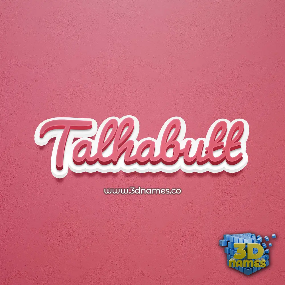 talhabutt in Red Scribble style - 3D name wallpaper