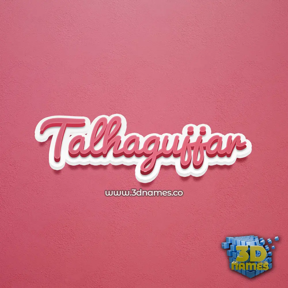 talhagujjar in Red Scribble style - 3D name wallpaper