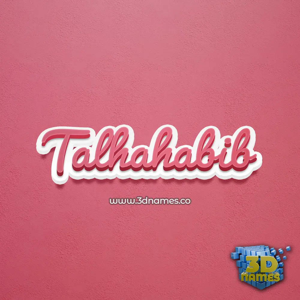 talhahabib in Red Scribble style - 3D name wallpaper