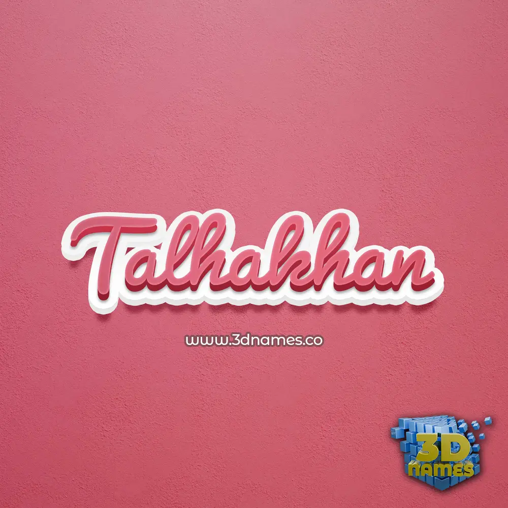 talhakhan in Red Scribble style - 3D name wallpaper