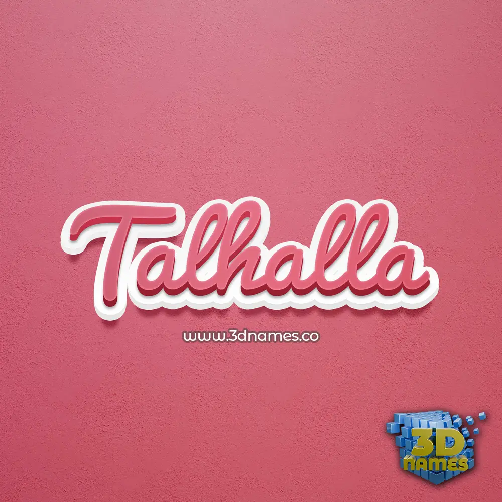 talhalla in Red Scribble style - 3D name wallpaper