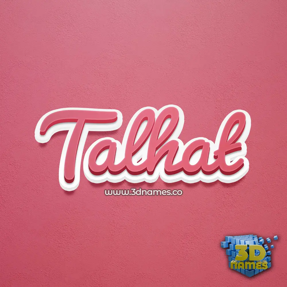 talhat in Red Scribble style - 3D name wallpaper