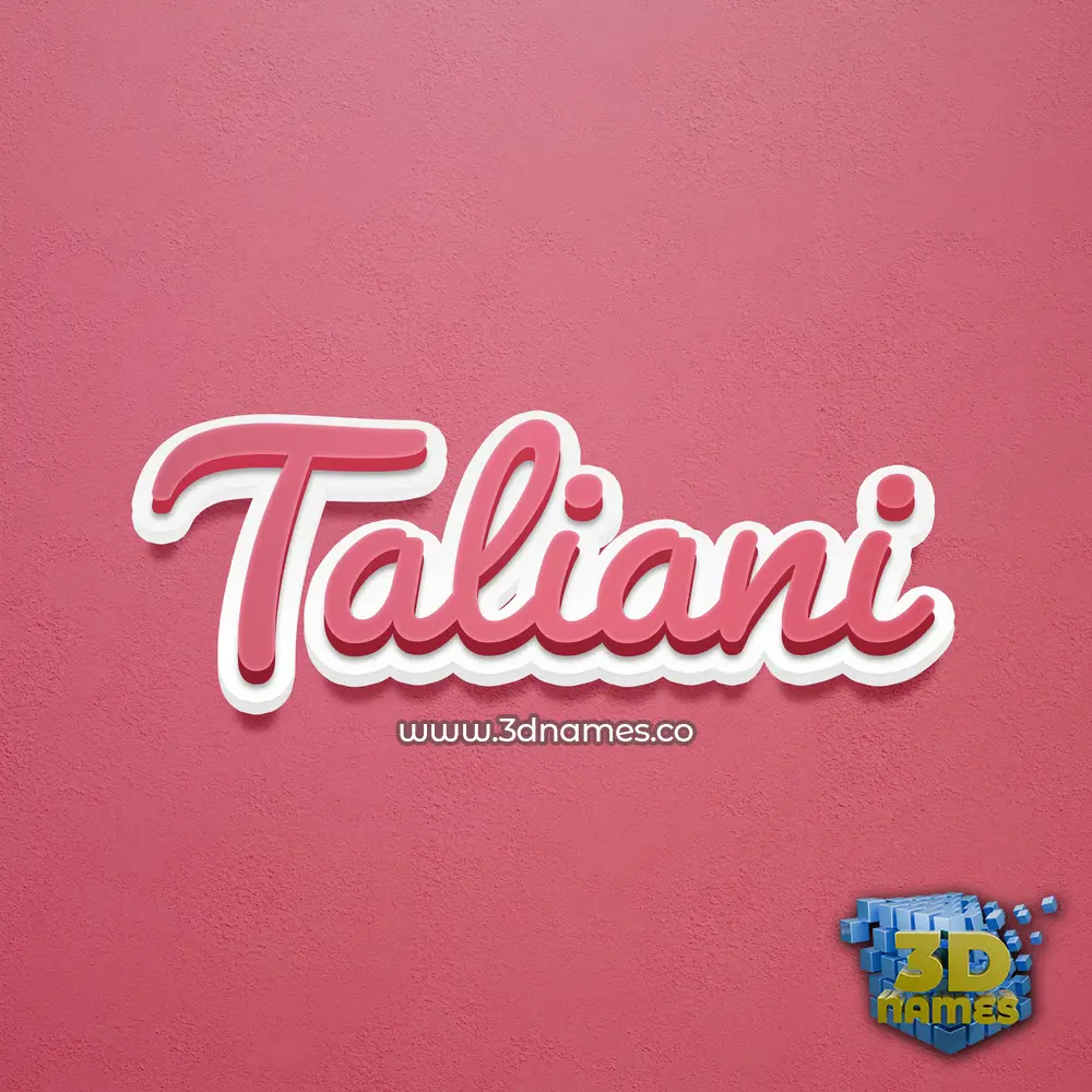 taliani in Red Scribble style - 3D name wallpaper