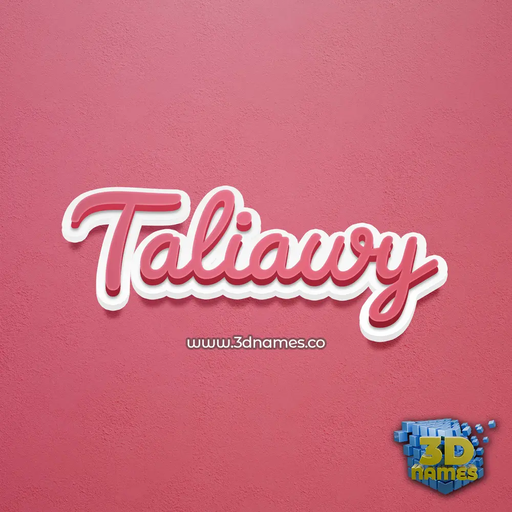 taliawy in Red Scribble style - 3D name wallpaper