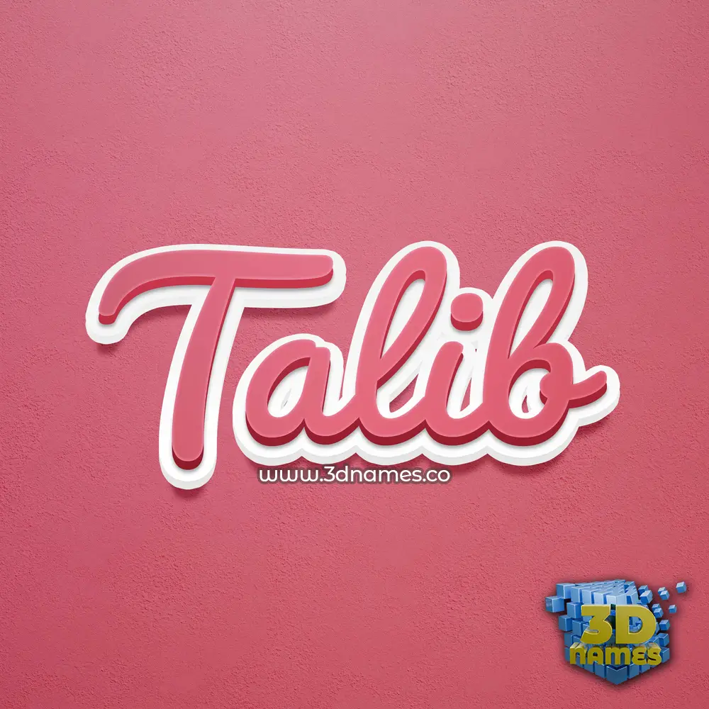 talib in Red Scribble style - 3D name wallpaper