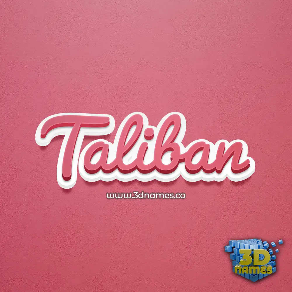 taliban in Red Scribble style - 3D name wallpaper