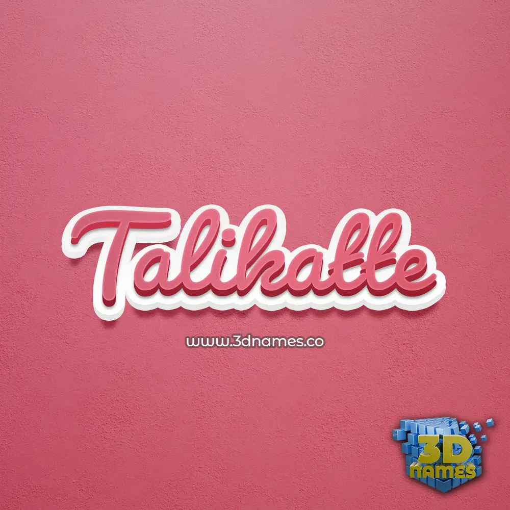 talikatte in Red Scribble style - 3D name wallpaper