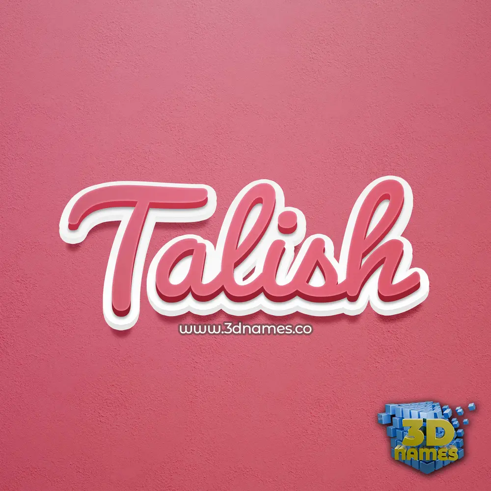 talish in Red Scribble style - 3D name wallpaper