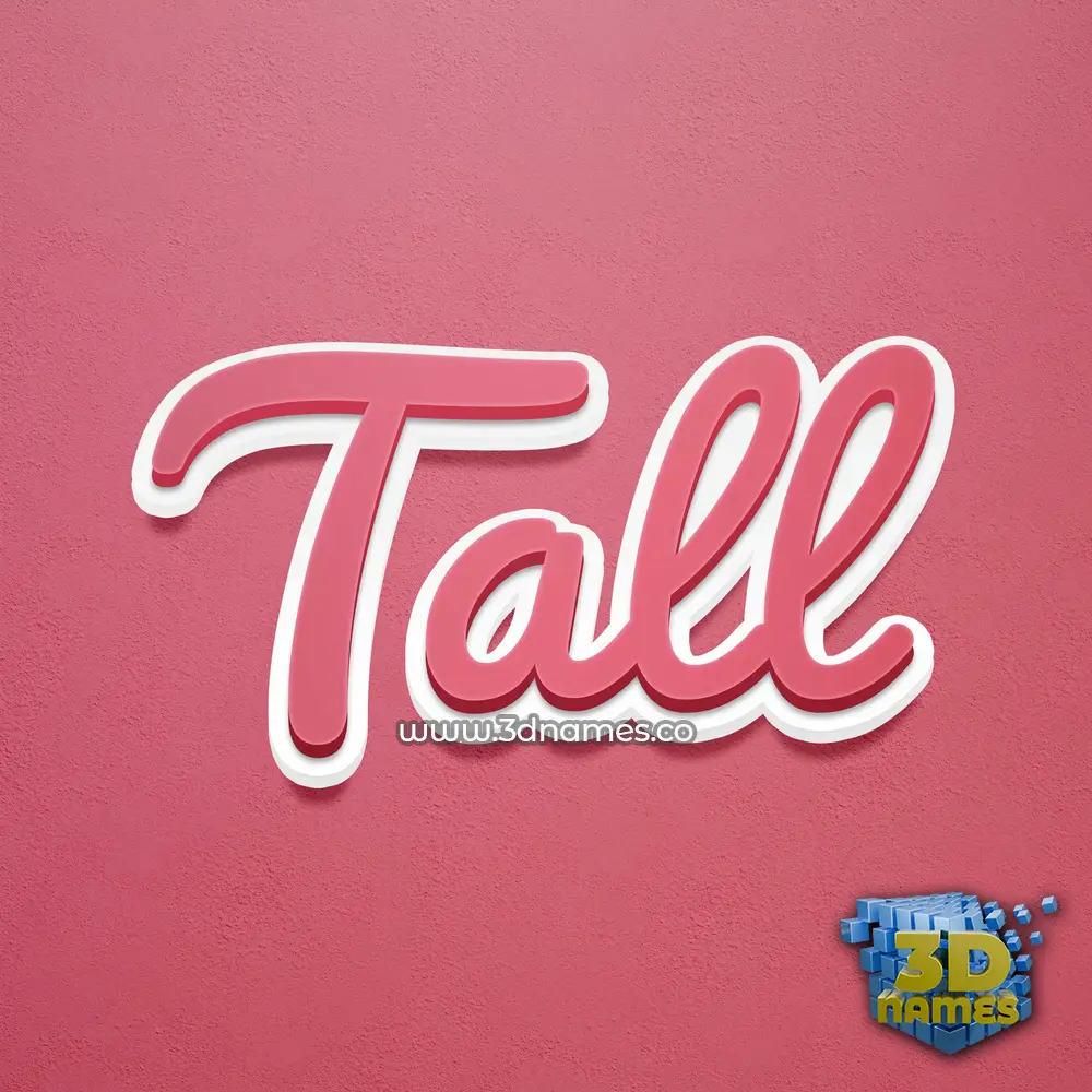 tall in Red Scribble style - 3D name wallpaper