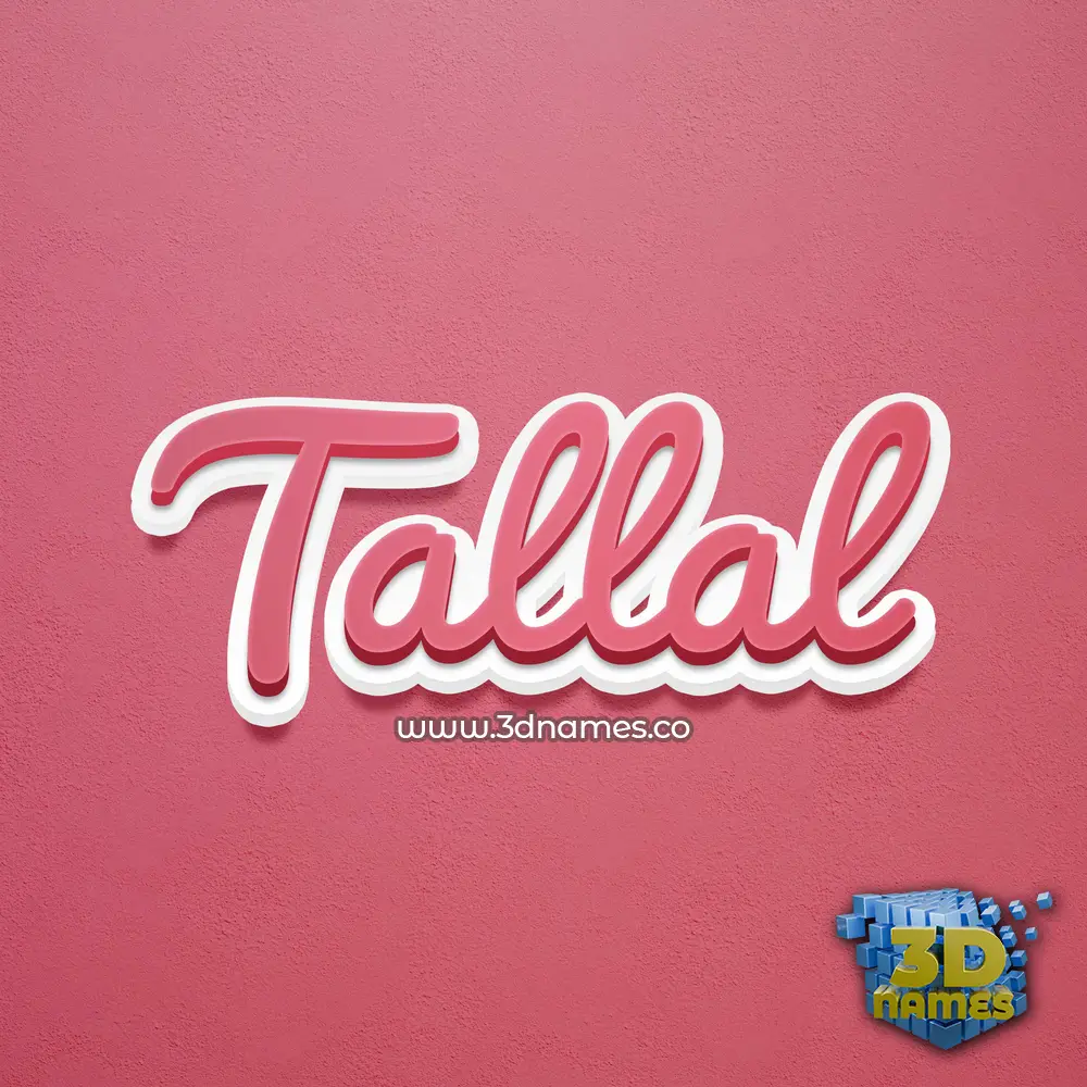 tallal in Red Scribble style - 3D name wallpaper