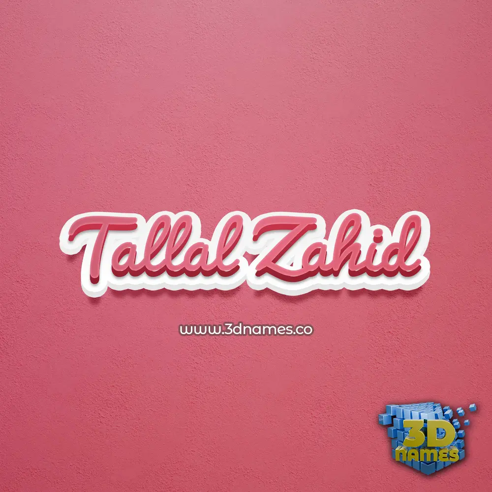 tallal zahid in Red Scribble style - 3D name wallpaper