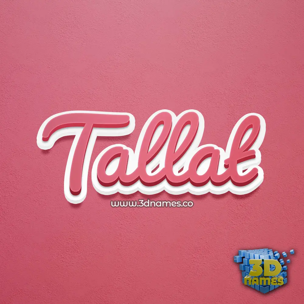 tallat in Red Scribble style - 3D name wallpaper