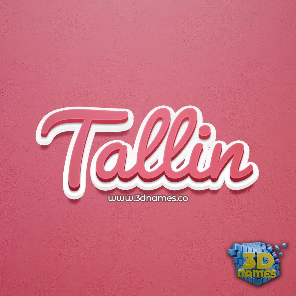 tallin in Red Scribble style - 3D name wallpaper