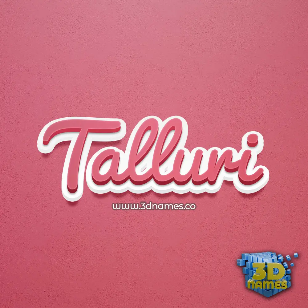 talluri in Red Scribble style - 3D name wallpaper