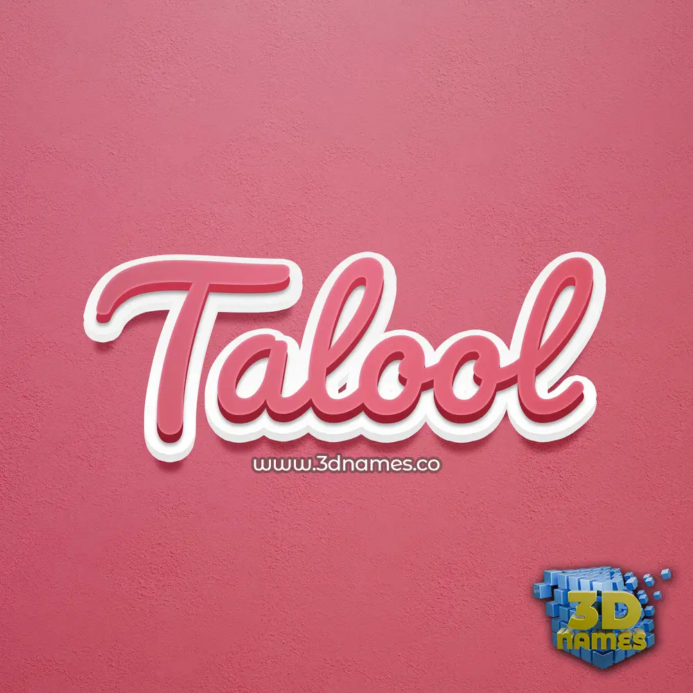 talool in Red Scribble style - 3D name wallpaper