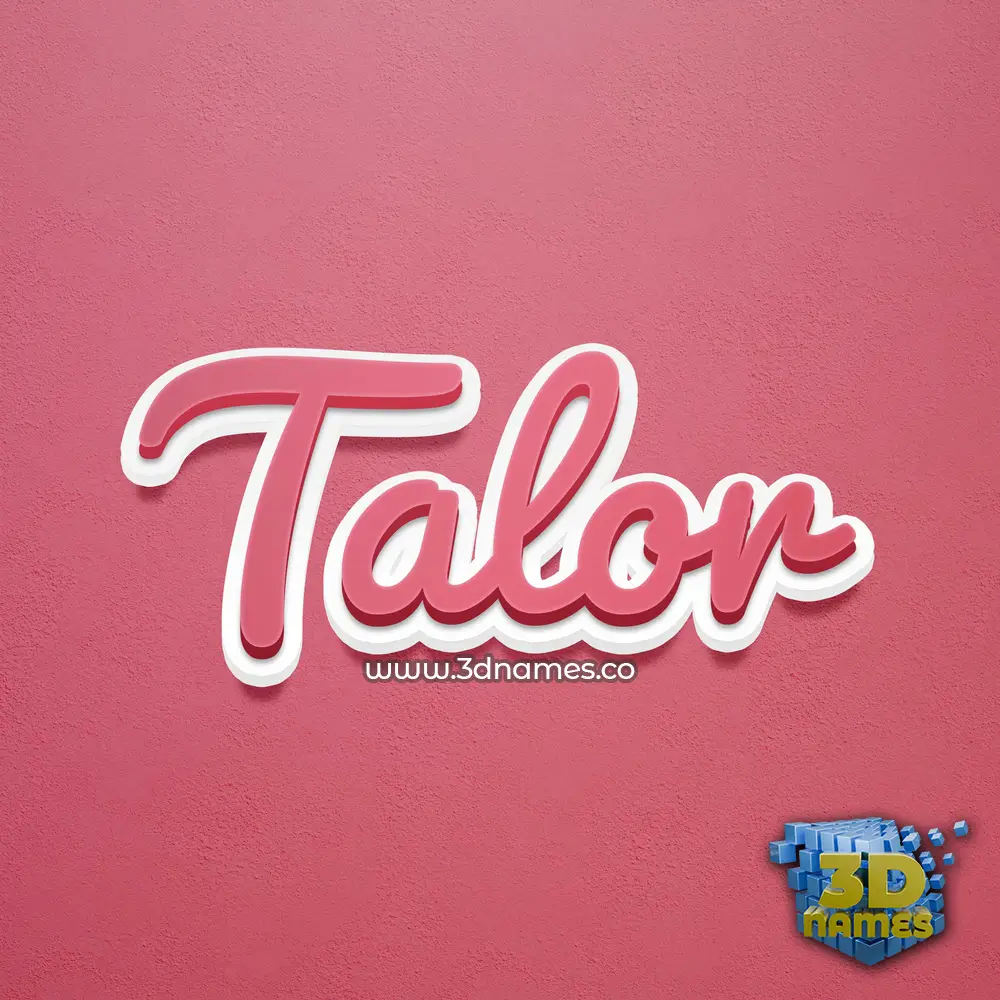 talor in Red Scribble style - 3D name wallpaper