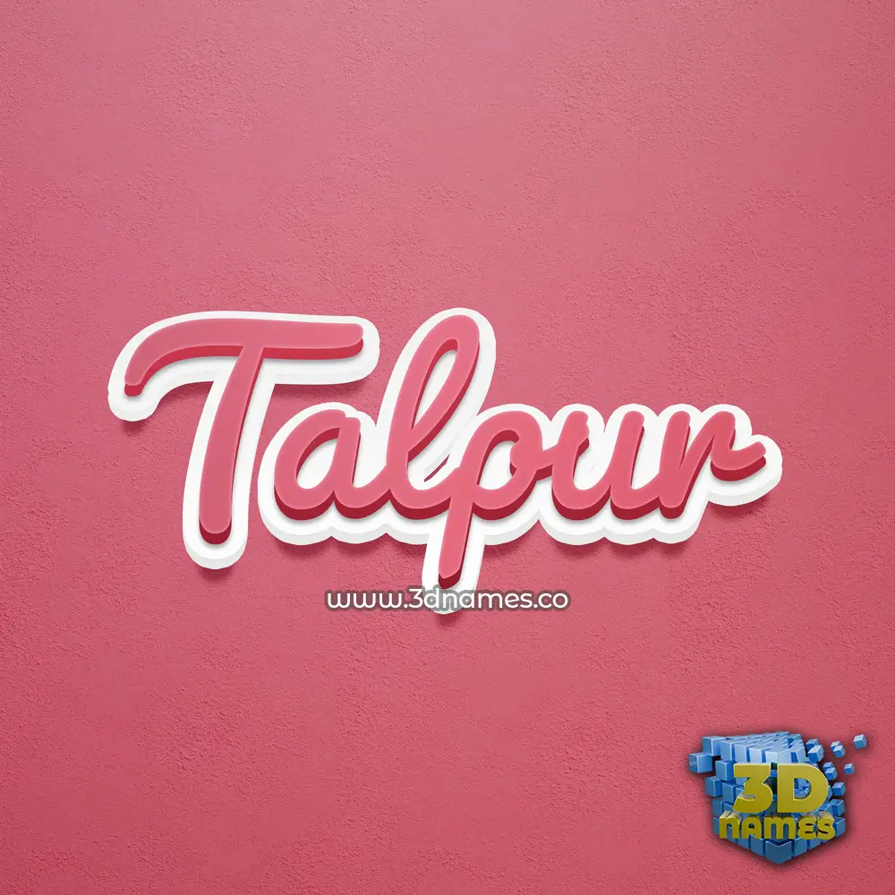 talpur in Red Scribble style - 3D name wallpaper