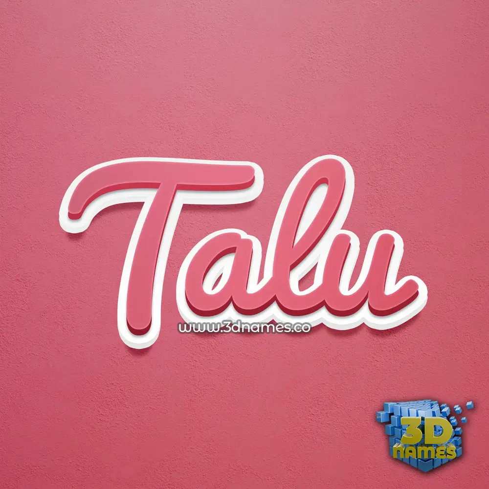 talu in Red Scribble style - 3D name wallpaper