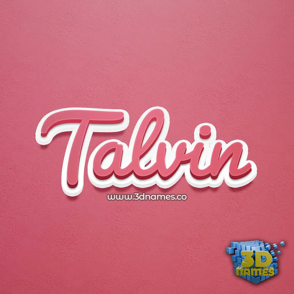 talvin in Red Scribble style - 3D name wallpaper
