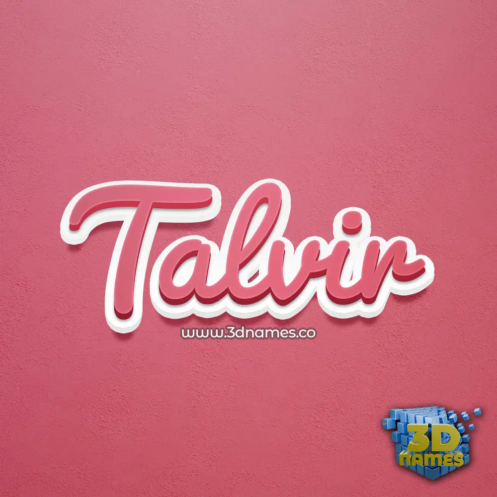 talvir in Red Scribble style - 3D name wallpaper