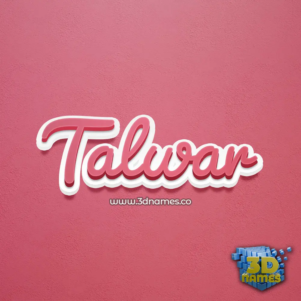 talwar in Red Scribble style - 3D name wallpaper