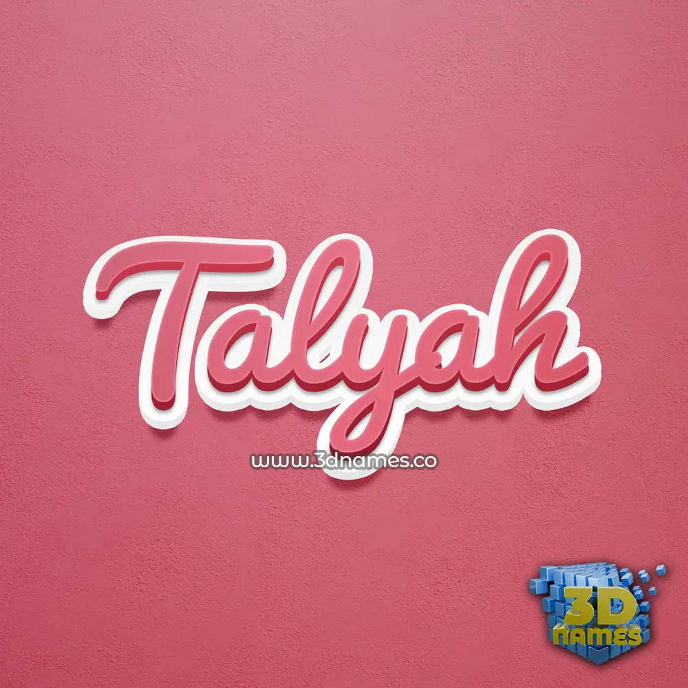 talyah in Red Scribble style - 3D name wallpaper