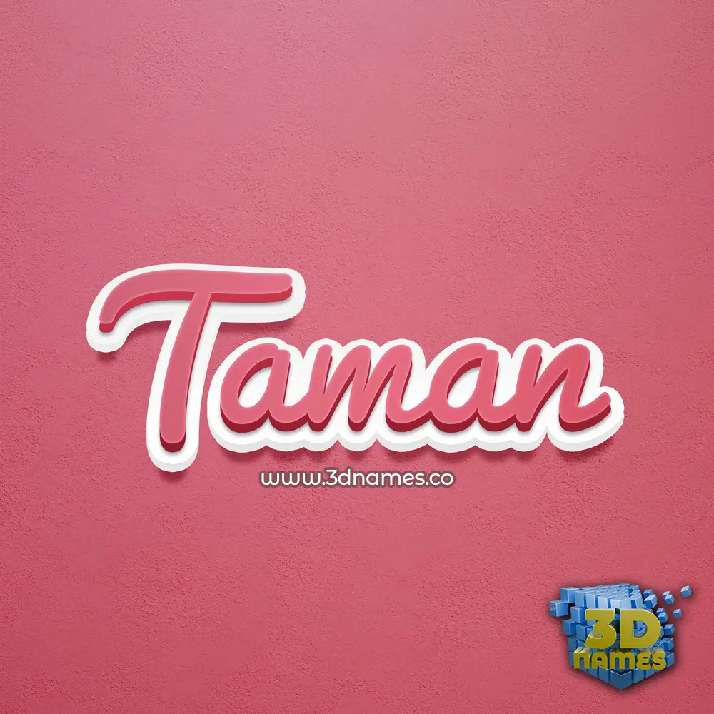 taman in Red Scribble style - 3D name wallpaper