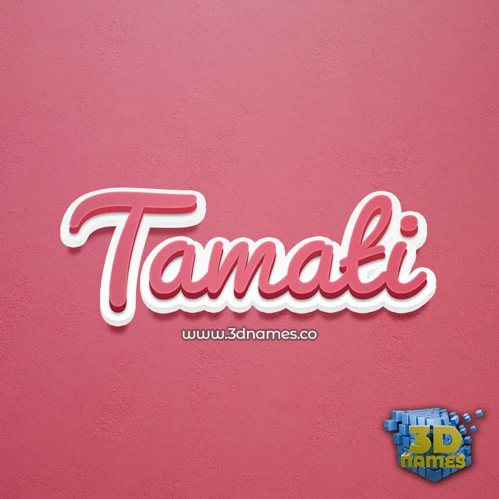 tamati in Red Scribble style - 3D name wallpaper