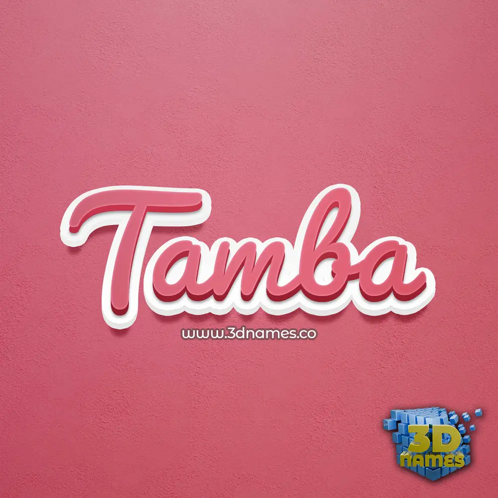 tamba in Red Scribble style - 3D name wallpaper