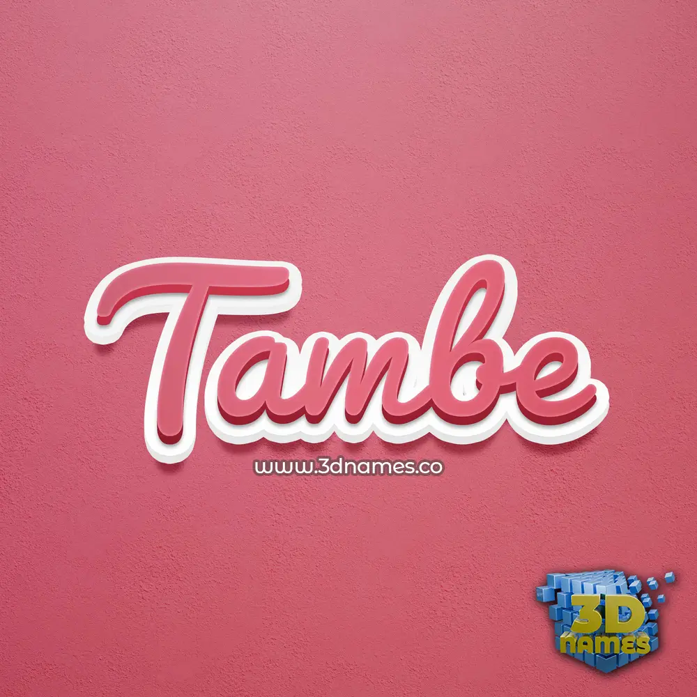 tambe in Red Scribble style - 3D name wallpaper