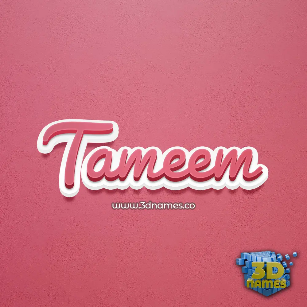 tameem in Red Scribble style - 3D name wallpaper