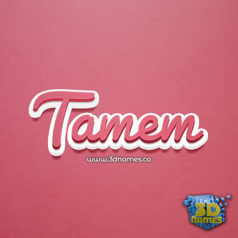 tamem in Red Scribble style - 3D name wallpaper