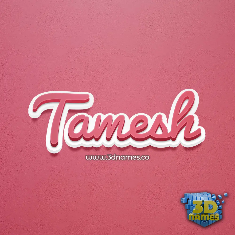 tamesh in Red Scribble style - 3D name wallpaper
