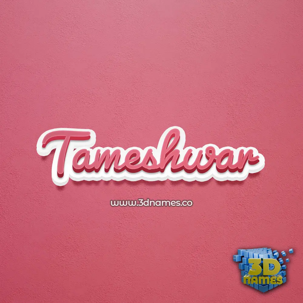 tameshwar in Red Scribble style - 3D name wallpaper