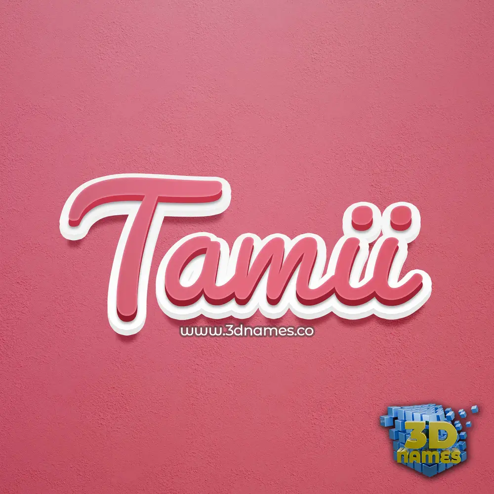 tamii in Red Scribble style - 3D name wallpaper