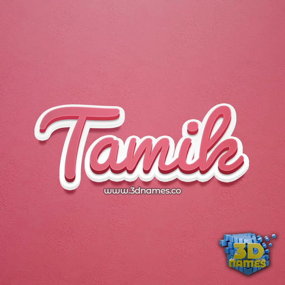 tamik in Red Scribble style - 3D name wallpaper