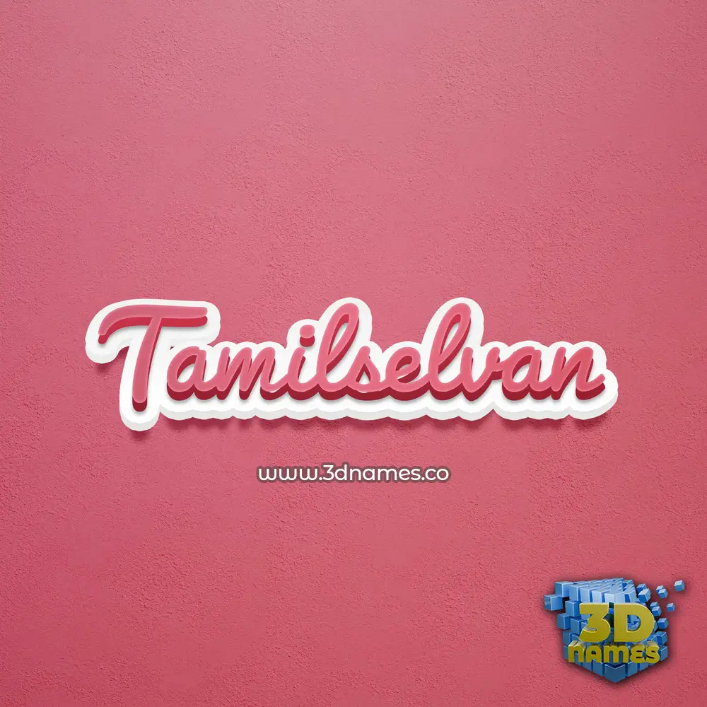 tamilselvan in Red Scribble style - 3D name wallpaper